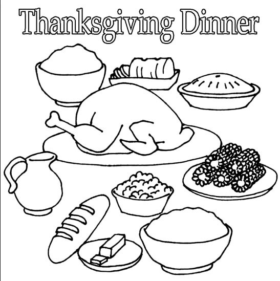 Coloring Pages Of Thanksgiving Food