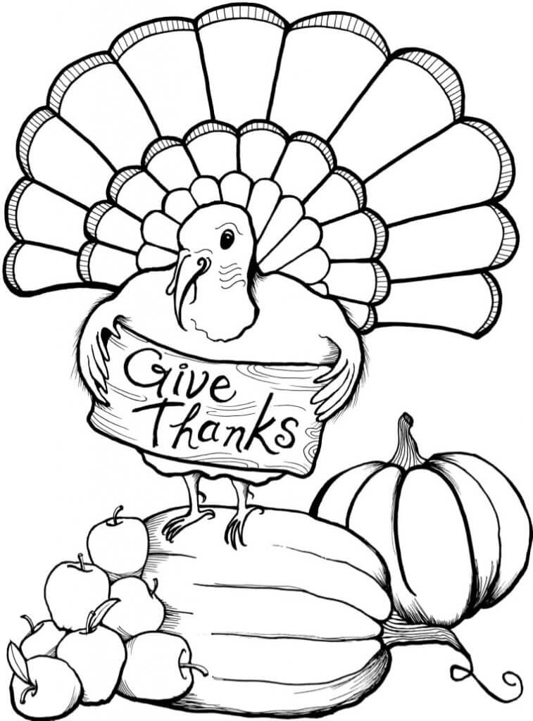 Simple Thanksgiving 2018 Coloring Pages 