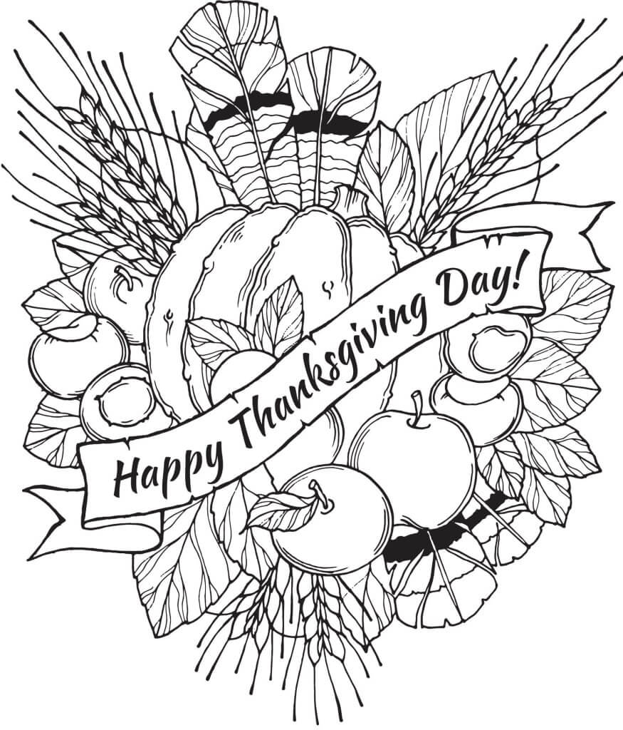 Printable Happy Thanksgiving Coloring Pages Free Download ...