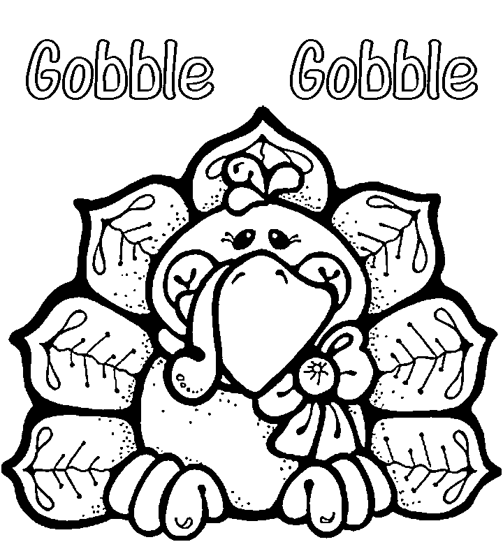 Thanksgiving Gobble Gobble Coloring