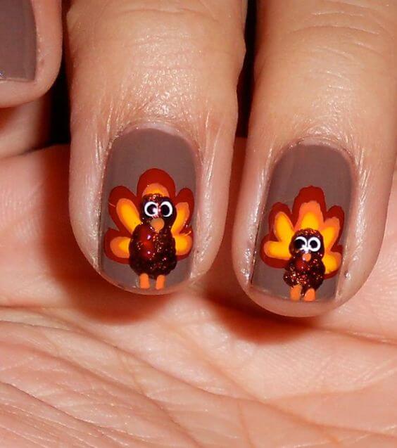 Thanksgiving Turkey Nails