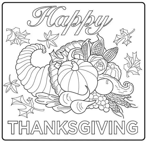 happy thanksgiving coloring sheets printable
